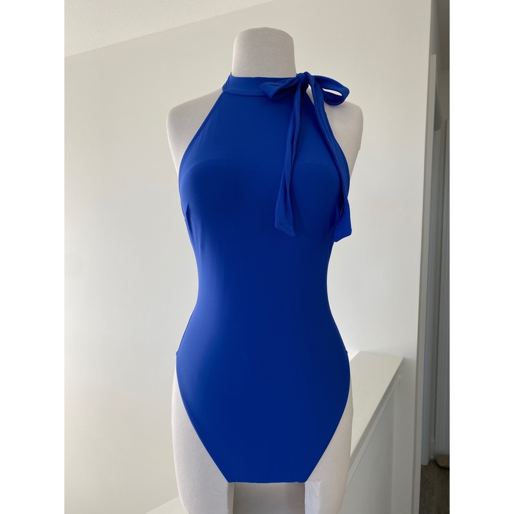 J. Crew bow tie halter neck one piece swimsuit 4